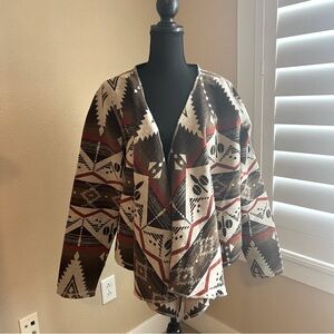 Shyanne Open Drape Blanket Jacket Size XL Cowboy Rodeo Horse Wool Cardig…